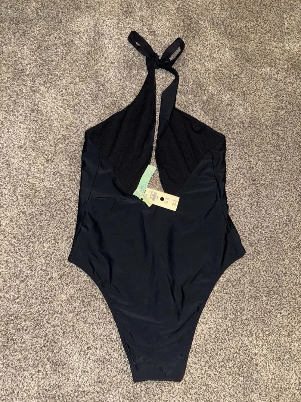 Abercrombie & Fitch High Leg Cheeky Black One-Piece Swimsuit